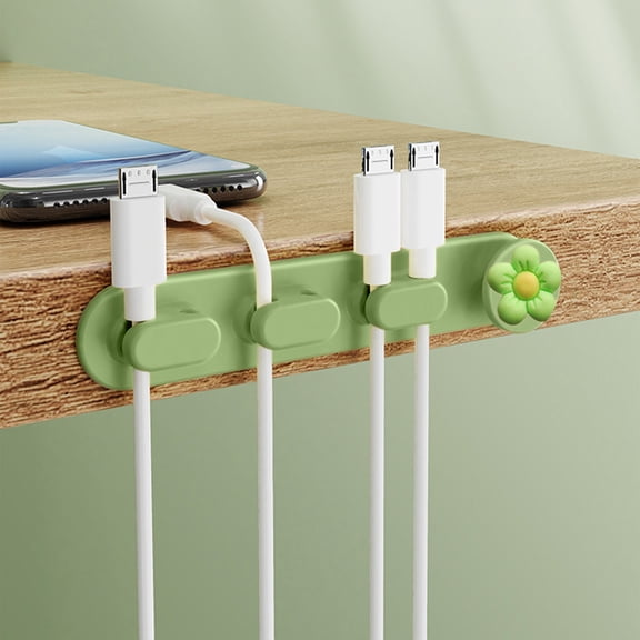 Desktop Cable Organizer, Self-Adhesive Data Cable Holder, Wire Management Clamp for Charging Cords, Desk Hub Bundle Storage Buckle, Compact Rubber Wires Clip for Home or Office