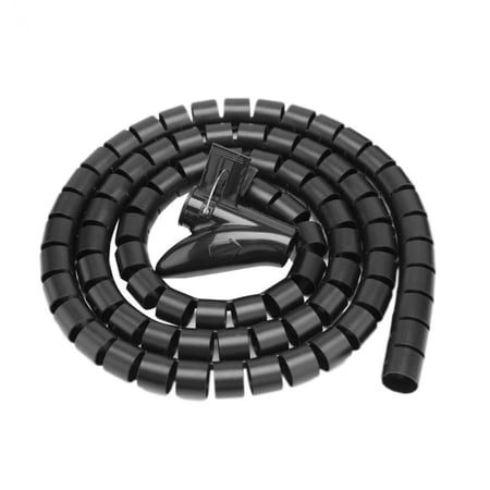 Desktop Cable Winder Tube Spiral Storage Pipe Management Cable Organizer Cord Protector BLACK 28MM X 5M