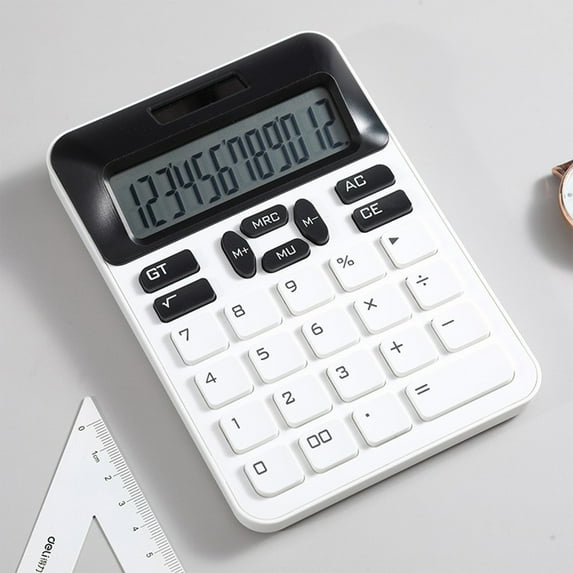 Desktop Calculator 12 Digit with Solar Power and LCD Display Big Buttons, for Home, Office,, Class and Business, Small Basic Calculators for Desk