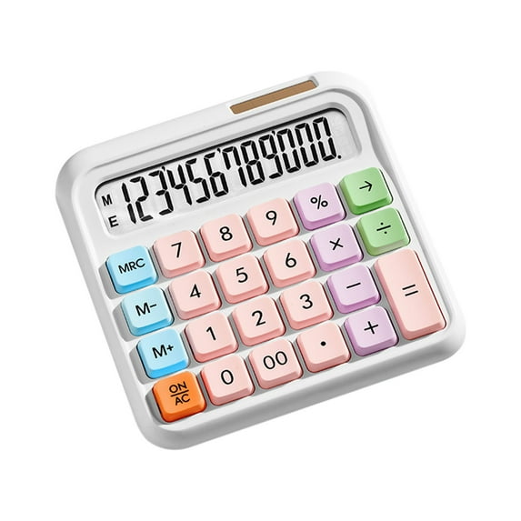 Desktop Calculator with 12-digit Lcd Display, Large Colorful Buttons & Auto Shut-off, Ergonomic Tilt Design for Office, Educational, and Home Use, Efficient Data Entry and Portable Design
