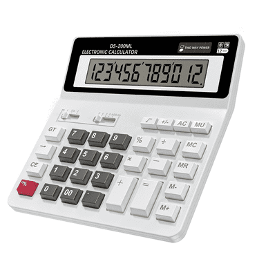 Desktop Calculator, Clear Large LCD 12-Digit Display, School Calculators with Dual Power Battery and Solar, Sensitive Big Buttons and Standard Function for School, Office, Home