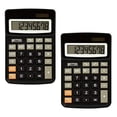 thumbnail image 1 of Desktop Calculators, Handheld Angled 8-Digit LCD Display, 2 Pack, by Better Office Products, Standard Function, Black, Dual Power with Included Button Battery, 2 Pack, 1 of 5