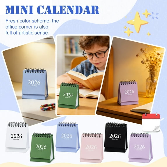 Desktop Calendar, A Small Desktop Flip Calendar For Planning And Scheduling Daily Events, Portable Tri - Fold Design For Teachers Students And Workers To Record Life And Work In