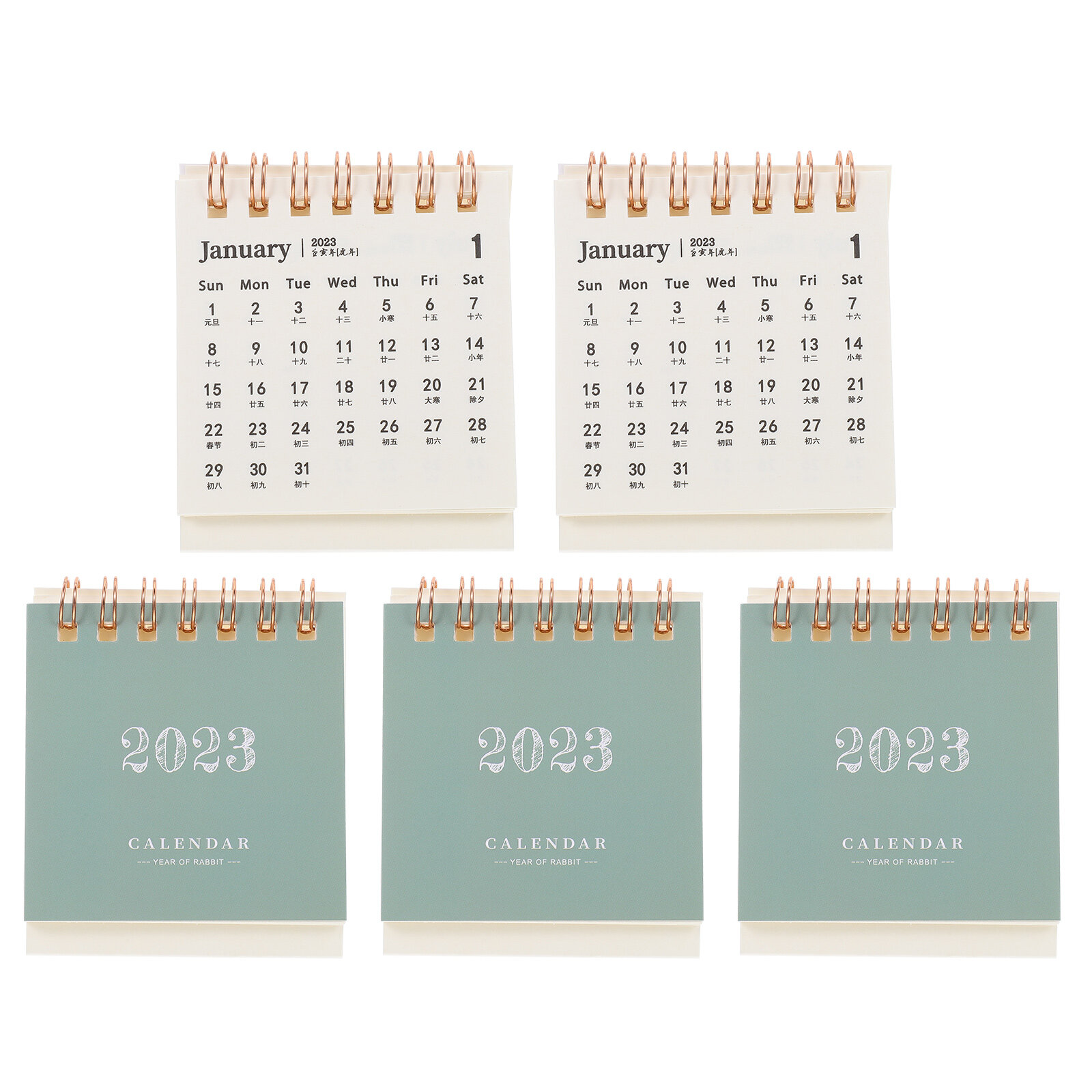 Desktop Calendar Tablescape Decor 5 Pcs Mini 2024 Ornament Cute