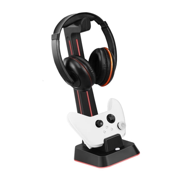 Desktop Charging Stand Base Built In LED Light Charging Station with Headphone Holder for Gamepad