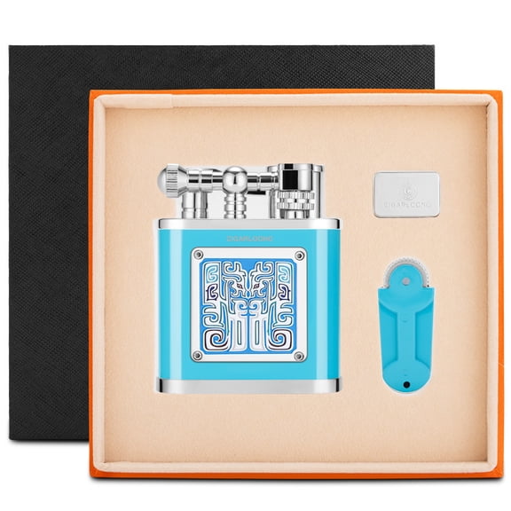 Desktop Cigar Lighter With Windproof Direct Thrust And Ignition Stone Cigarette Kit Gift Box Cl-110