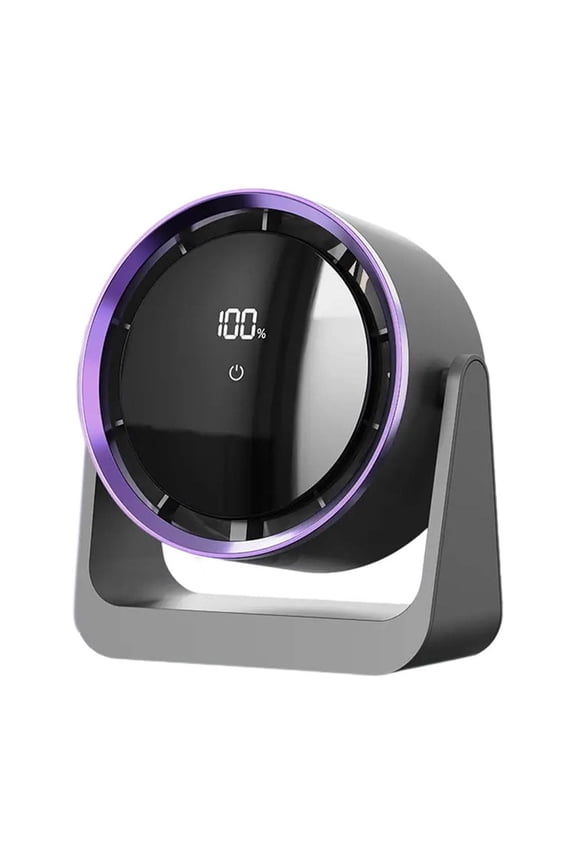 Desktop Circulating Fan with 5-Speed and Integrated LED Desk Lamp, Brushless Quiet Wall-Mountable USB Fan for Dormitory Office Small Space Airflow and Sleep Mode