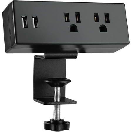 Desk Clamp Power Strip with USB Ports Desktop Mountable Outlets Table Edge Power Plug