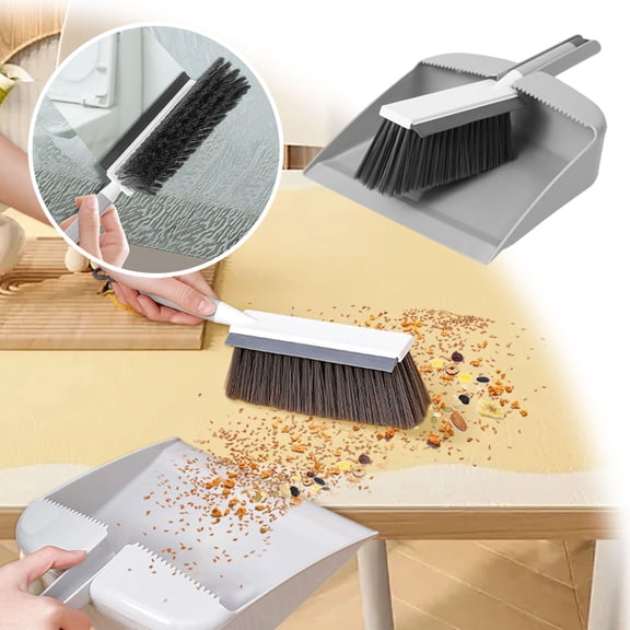 Desktop Cleaning Brush and Dustpan Set for Efficient Workspace with Soft Long Handle Design