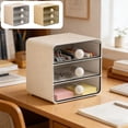 thumbnail image 1 of Desktop Clear Drawer Organizer Large Plastic Storage for Office, Dorm, Desk, Vanity – Stackable, Clear Drawers for Stationery, Journals, Supplies, 1 of 6