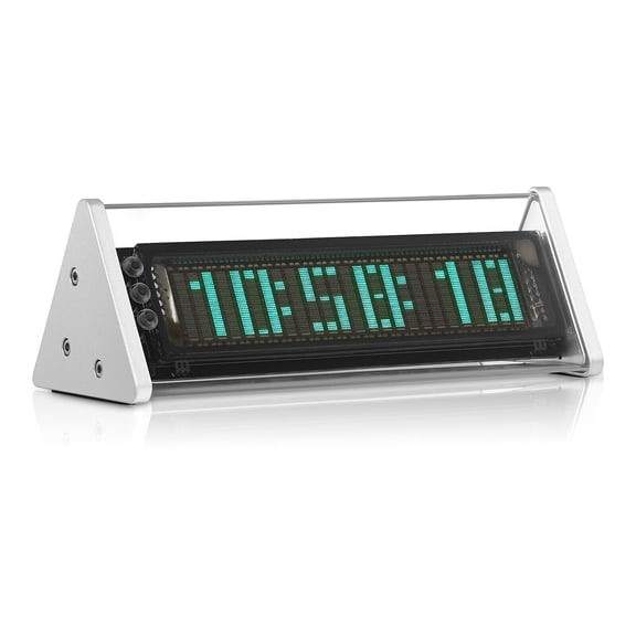 Desktop Clock Bluetooth 5.0 VFD Clock Music Spectrum Display Screen Sound Level Meter Audio Switcher