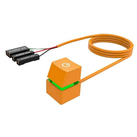 Desktop Computer Power Switch, Power Supply Control Adapter Cable, External Off Power Button Green Light 2M