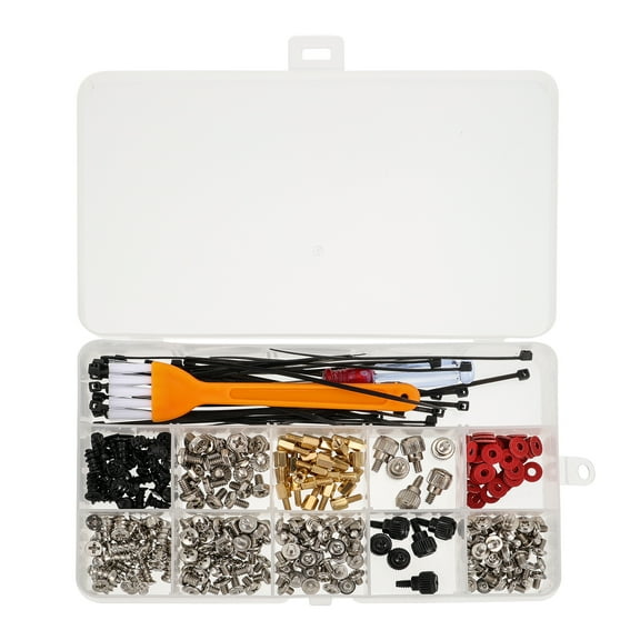FONDOTIN Computer Screw Kit with Copper Gaskets and Orange Screwdriver, Assorted Screws for Home and Office Use