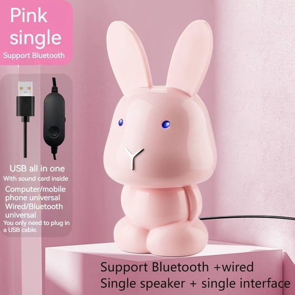 Desktop Computer Small Speaker Cute Cartoon Home with Plug-in Subwoofer Notebook Mini Desktop AudioGift for Easter Friends