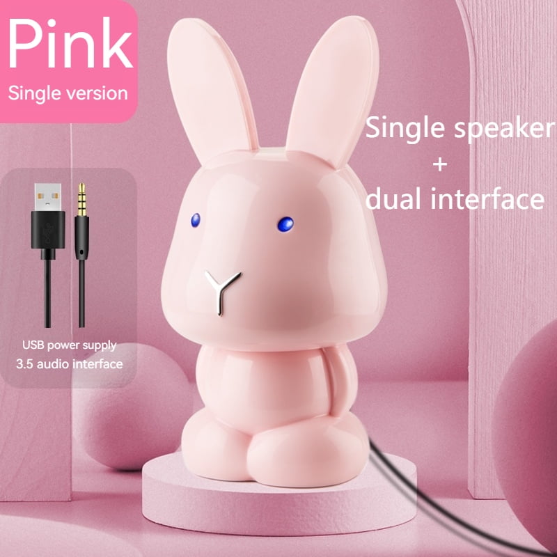 Desktop Computer Small Speaker Cute Cartoon Home with Plug-in Subwoofer Notebook Mini Desktop AudioGift for Easter Friends