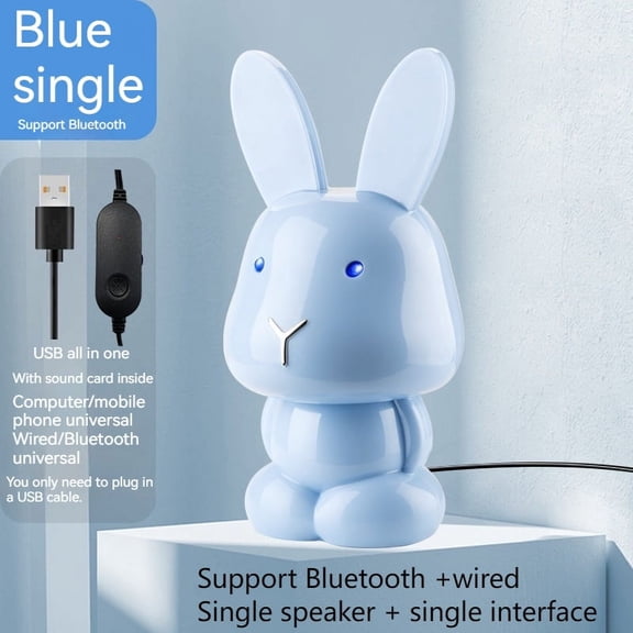 Desktop Computer Small Speaker Cute Cartoon Home with Plug-in Subwoofer Notebook Mini Desktop AudioGift for Easter Friends