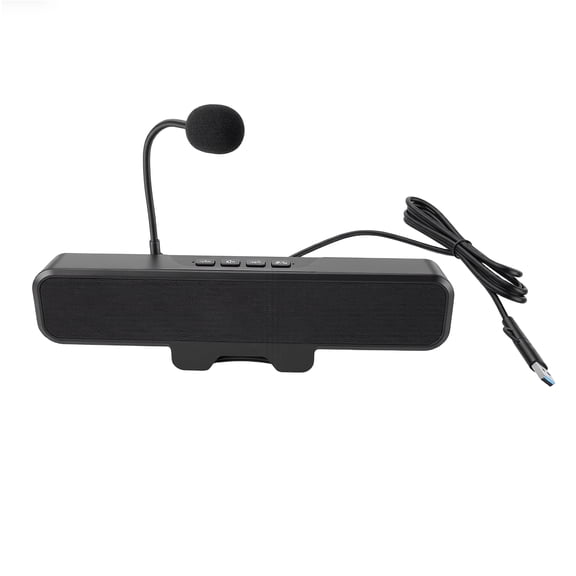 Desktop Computer Speaker with Detachable Microphone, Wired USB PC Speaker for Laptop, Mac & Monitor, Black