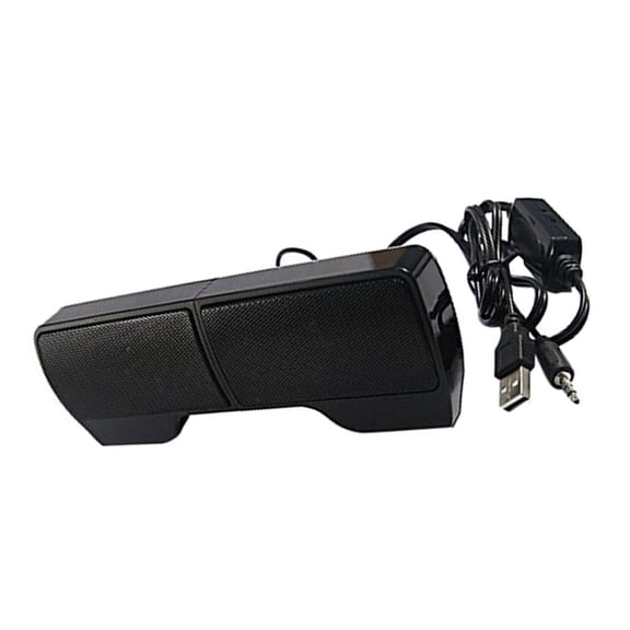 Black Desktop Computer Speakers with Enhanced Bass, Compact 6.5x18CM Multimedia Sound for Office and Home Use