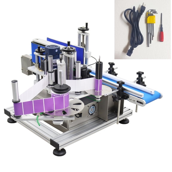 Desktop Conveyor Round Bottle Labeling Machine Automatic Bottle Label Applicator