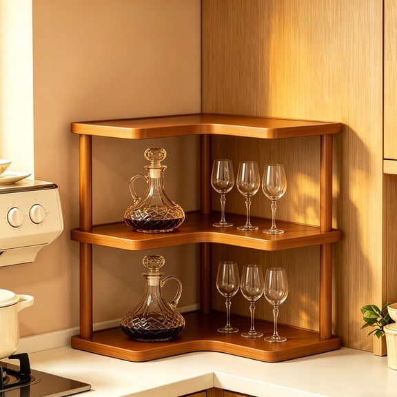 Desktop Corner Stand Shelf for Storage, 3 Tier Corner Shelf Organizer, Corner Shelf for Small Spaces, Sink Rack, Corner Cabinet