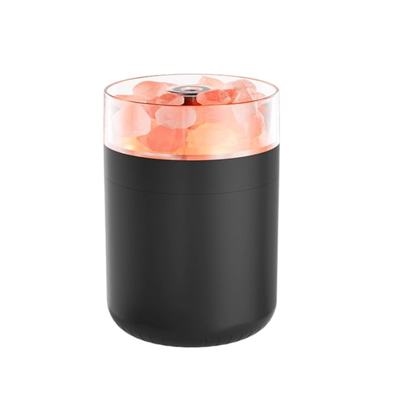 Desktop Salt Stone Cool Mist Humidifier, Silent Mist Diffuser with Warm Light for Bedroom Living Room Baby Nursery Household Use
