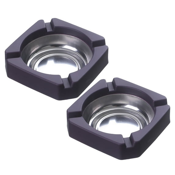 Desktop Decor,2PC Household Stainless Steel Living Room Ashtray Multifunctional Easy To Clean Car Ashtray Suitable For Home Office