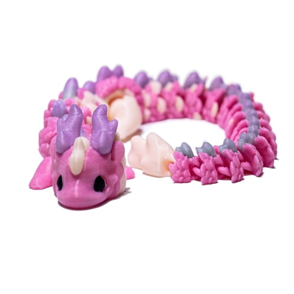 Desktop Decor 3D Printed Horned Dragon Movable Ornament Figurine Dragon Animal Model Home