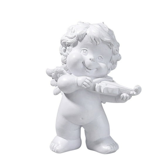 Desktop Decor,Baby Angel Resin Cherub Statue Garden Miniature Statue Cute Angel Sculpture Memorial Statue Gold White Cherub Sculpture