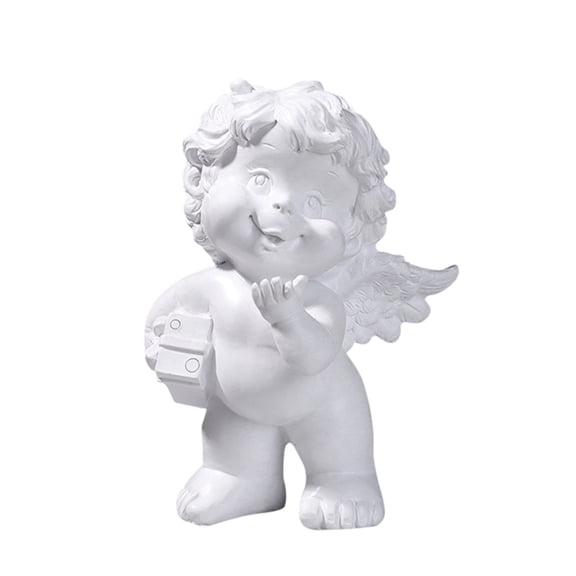 Desktop Decor,Baby Angel Resin Cherub Statue Garden Miniature Statue Cute Angel Sculpture Memorial Statue Gold White Cherub Sculpture