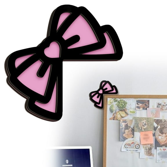 Desktop Decor,Bow Shape Wooden Desk Corner Decor 2D Wall Decoration Adhesive Computer Desk Corner Cover