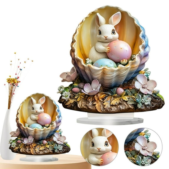 Desktop Decor,Easter Bunny Figurines Animal Figurines Ornament Model Garden Statues For Living Room Thanksgiving Outdoor Decor