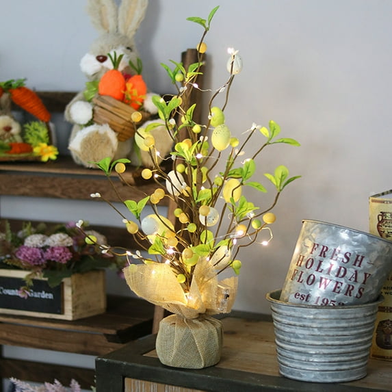 Desktop Decor,Easter Decorations LED Lighted Easter Decorative Tree