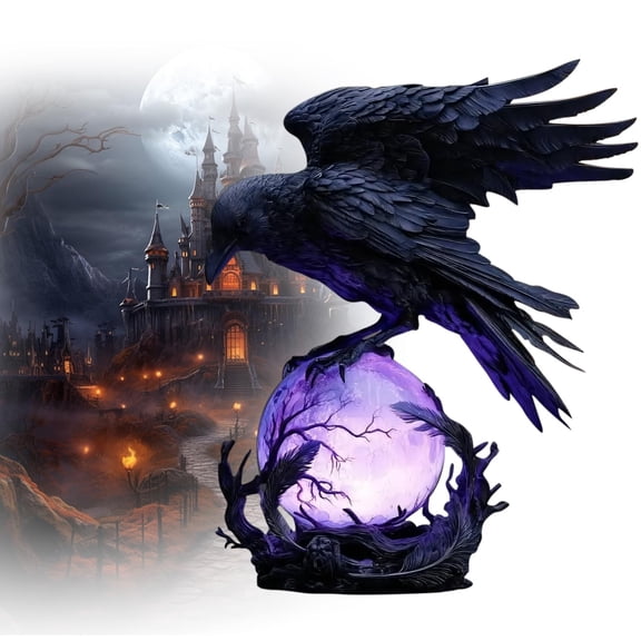 Desktop Decor,” Gothic LED Lamp – On Glowing Orb With Violet Light Home Decor For Gothic Collectors Halloween Enthusiasts And Book Lovers