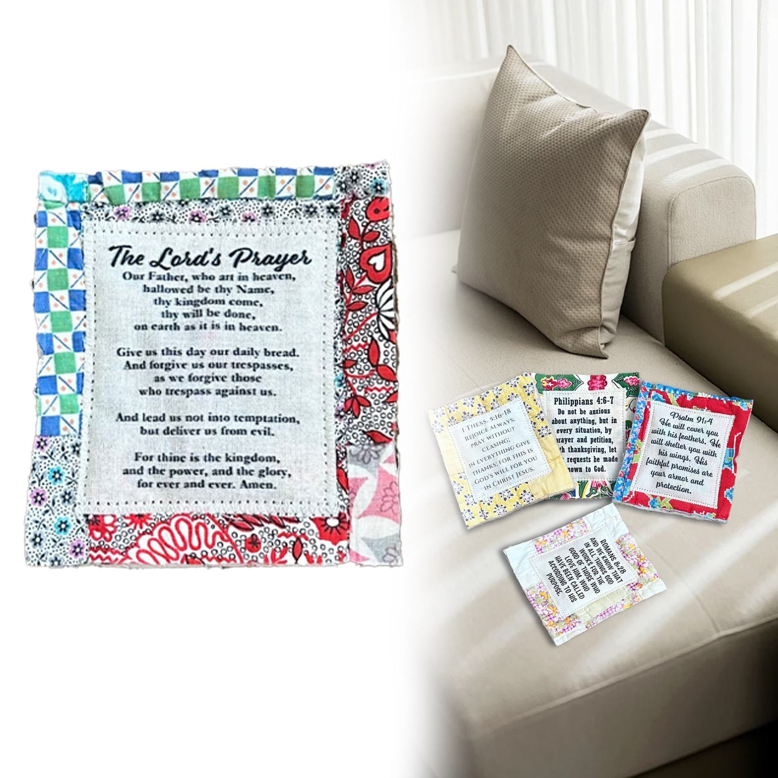 Desktop Decor,Prayer Quilt With Inside Handmade Sew Individually