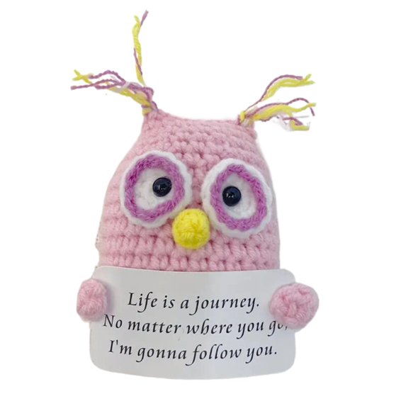 Desktop Decoration 2025 Crochet Emotional Support Owl Gift Positive Energy Doll Fun Handmade Cute Owl Doll Knitted