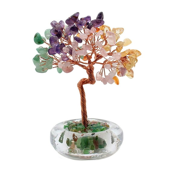 Desktop Decoration Crystal Money Tree Figurine for Home Office Prosperity & Good Fortune Symbol Decorative & Stylish Desktop Ornament Desktop Decorations for Women Harlik
