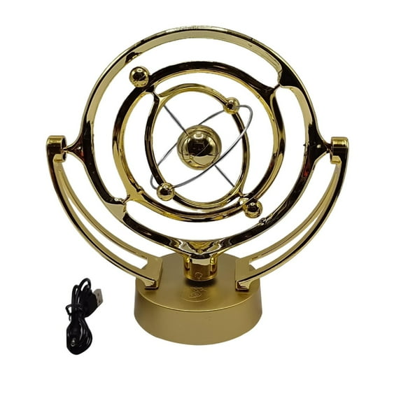 Desktop Decorations, Ongmies Revolving Gadget Perpetual Motion Desk Art Toy Decor New Earth Motion Table Model Rotating Swing Celestial Instrument Path Display Usb Ornaments, D
