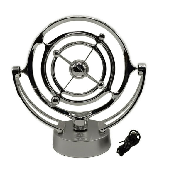 Desktop Decorations, Ongmies Revolving Gadget Perpetual Motion Desk Art Toy Decor New Earth Motion Table Model Rotating Swing Celestial Instrument Path Display Usb Ornaments, A