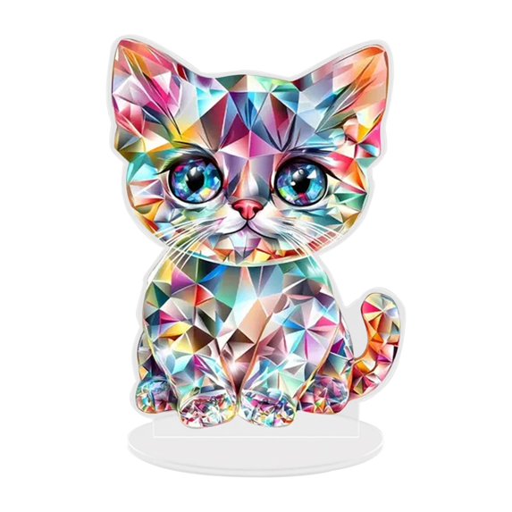 Desktop Decorative Sign Stained Animal Glass Gifts for Women Friends Coworker Funny Acrylic Desk Decoration Sign for Home Office Decor 8 Inch
