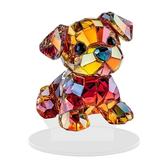 Desktop Decorative Sign Stained Animal Glass Gifts for Women Friends Coworker Funny Acrylic Desk Decoration Sign for Home Office Decor 8 Inch