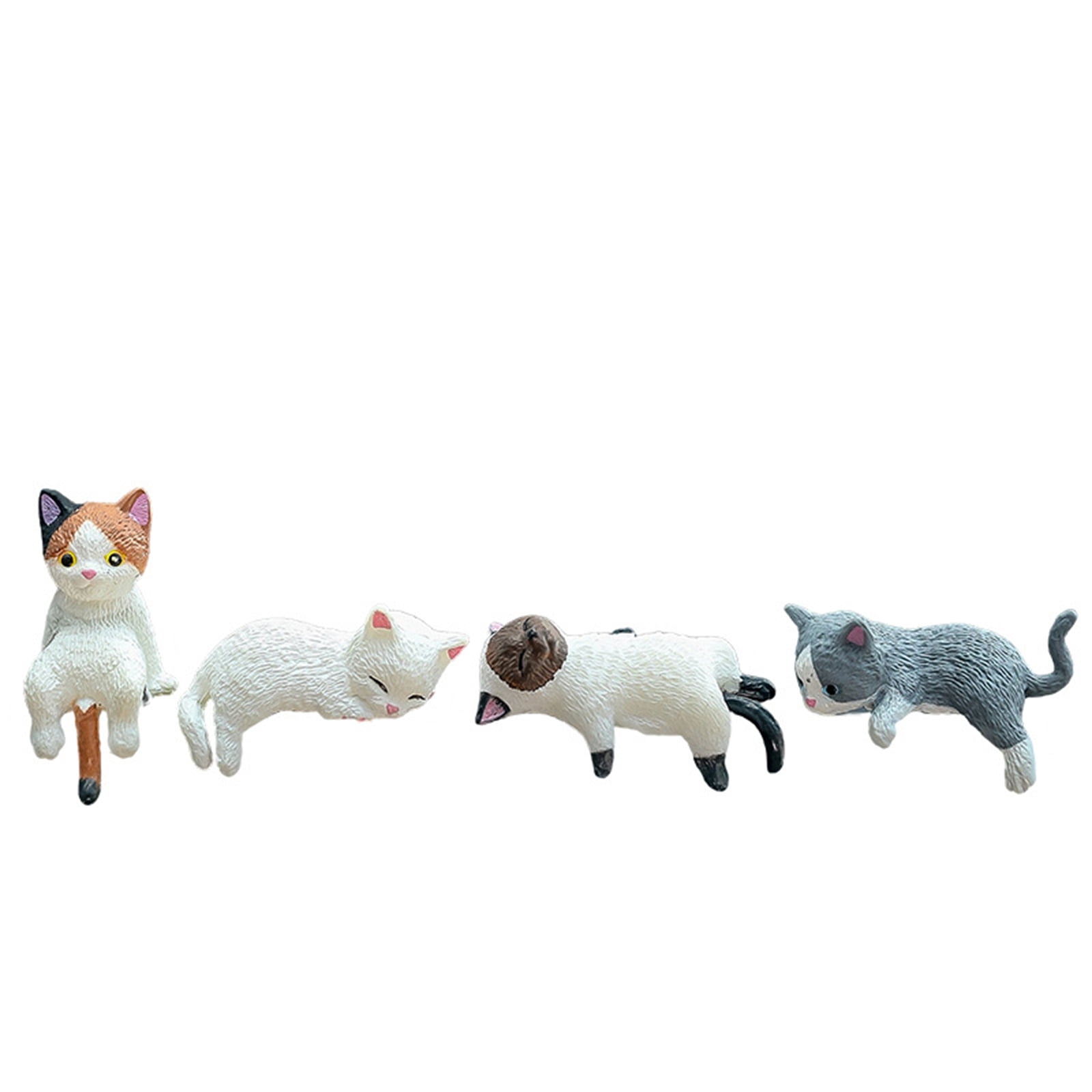 Computer Monitor Toy Desktop Decors for Computer Monitors Set of 4 Resins Cartoon Cats ...
