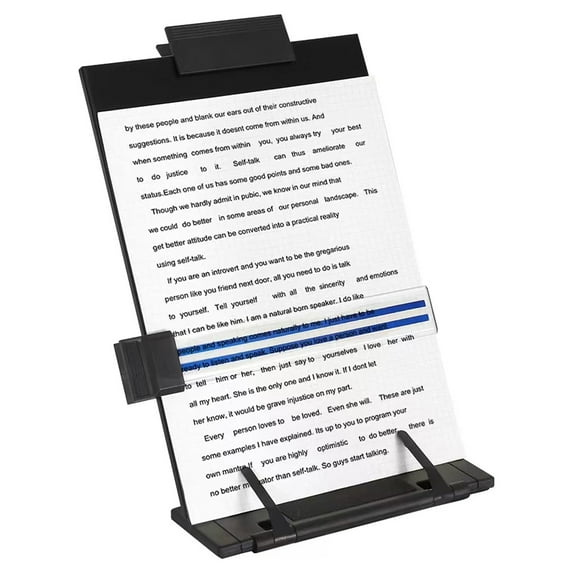 Desktop Document Holder Stand with 7 Adjustable Positions,File Organizer Management Copyholder for Typing Speech Reading,1 x Desktop Document Holder Stand,Black