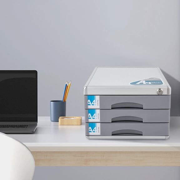 Desktop Drawer Organizer Large Capacity, Aluminum Alloy File Organizer, Lockable Drawer Organizer Aluminum Alloy