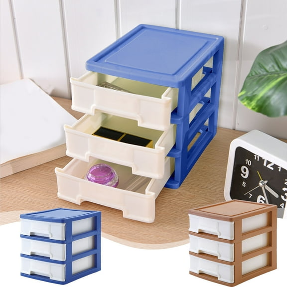 Desktop Drawer Organizer, Plastic Storage Drawer Cabinet with Multiple Drawers, 17.5x13x15.5cm Compact Size for Office Desk & Home Use, Space-saving Organizer for Supplies, Crafts, and