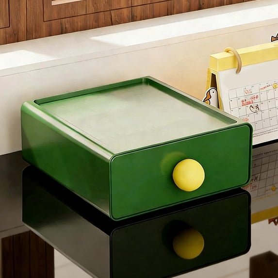 Desktop Drawer Organizer Storage Box – Stackable Modular Plastic Desk ...