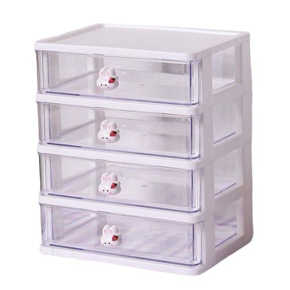Desktop Drawer Organizers, Office Tabletop Organization Box, Desk Storage Boxes, Stackable Storage Container for Home Countertop Dorm Office 4 Drawers White