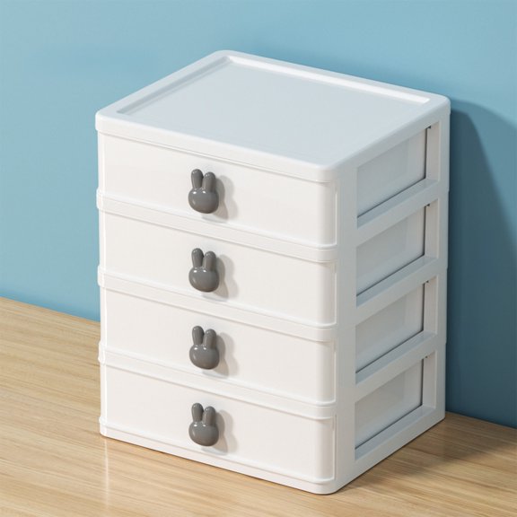 Desktop Drawer Storage Box, Clear Stackable Cosmetic and Stationery Organizer with Smooth Pull-Out Drawers, Space-Saving Desktop Organizer for Office Desk Vanity Bathroom Storage
