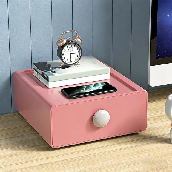 Desktop Drawer Storage Box Organizer Plastic Rack – Multi-Compartment Pen Holder, Stationery and Office Supplies Organizer, Sliding Drawer, Yellow Green Pink White