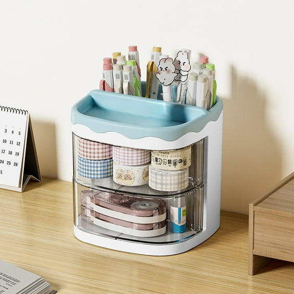 Desktop Drawer Storage Box Organizer, Small Item Classification Storage Box for Cosmetics Jewelry Office Supplies, Space Saving Plastic Storage for Home Office