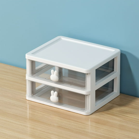 Desktop Drawer Type Storage Box Transparent Visible, Stackable Space Saving Organizer, Multifunctional Case for Student Stationery Cosmetics Jewelry Office Home
